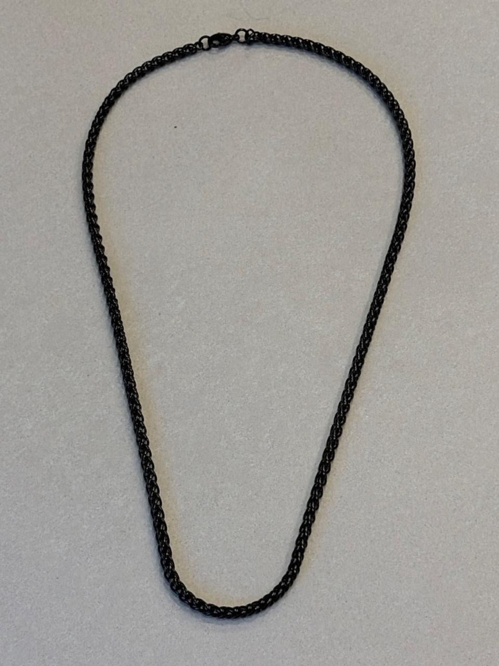 Black Necklace Stainless Steel Curb Chain Unisex Mens And Womens  20.5 inches